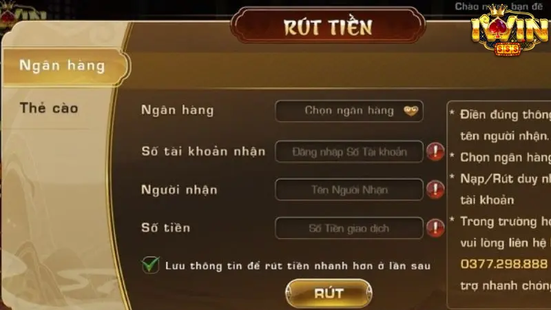 Rút Tiền Iwin Với Các Bước Đơn Giản Theo Hướng Dẫn Chuyên Gia 3 Các bước cơ bản để rút tiền iWin